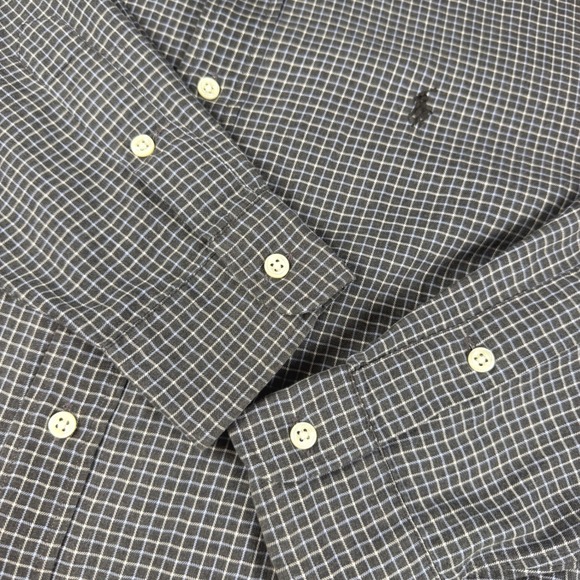 Polo Ralph Lauren Other - Polo Ralph Lauren Button Down Men M Grey Blue Grid Lowell Sport L/S Vintage
